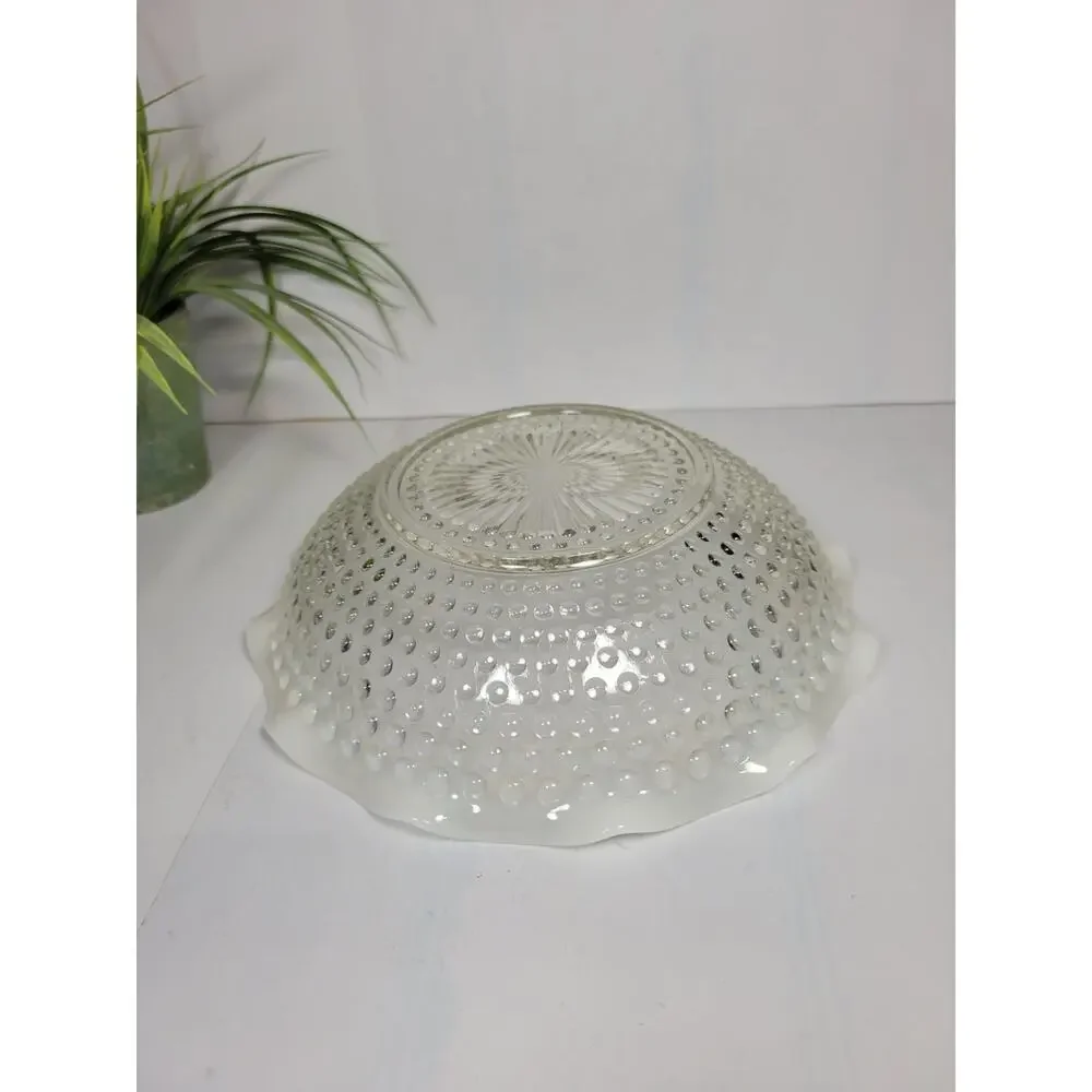 Vintage Anchor Hocking Moonstone Opalescent Hobnail 9.5